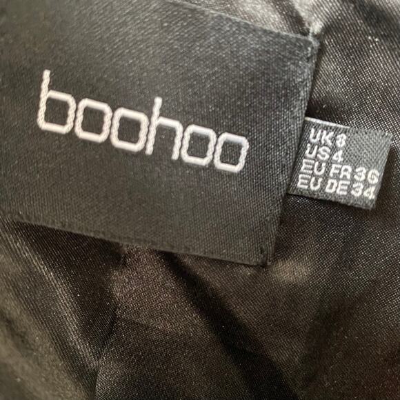 boohoo Sherpa Teddy Jacket Women Size 4 Black High Neck Puffy Edgy City Chic - Picture 6 of 9